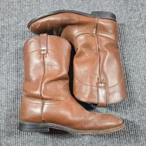 VTG Cowtown Boots Mens Size 10 EE Brown Leather Western Pull On Mid-Calf Cowboy